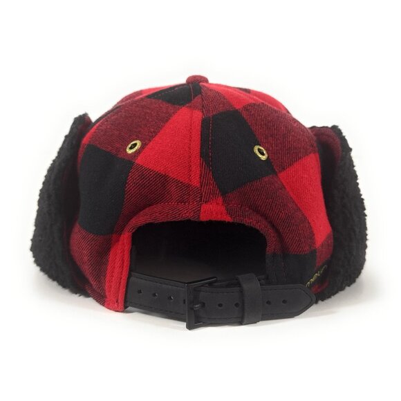 Melin Thermal Lumberjack Strapback Hat Red Black Ear Flap Warm Winter - Picture 5 of 11